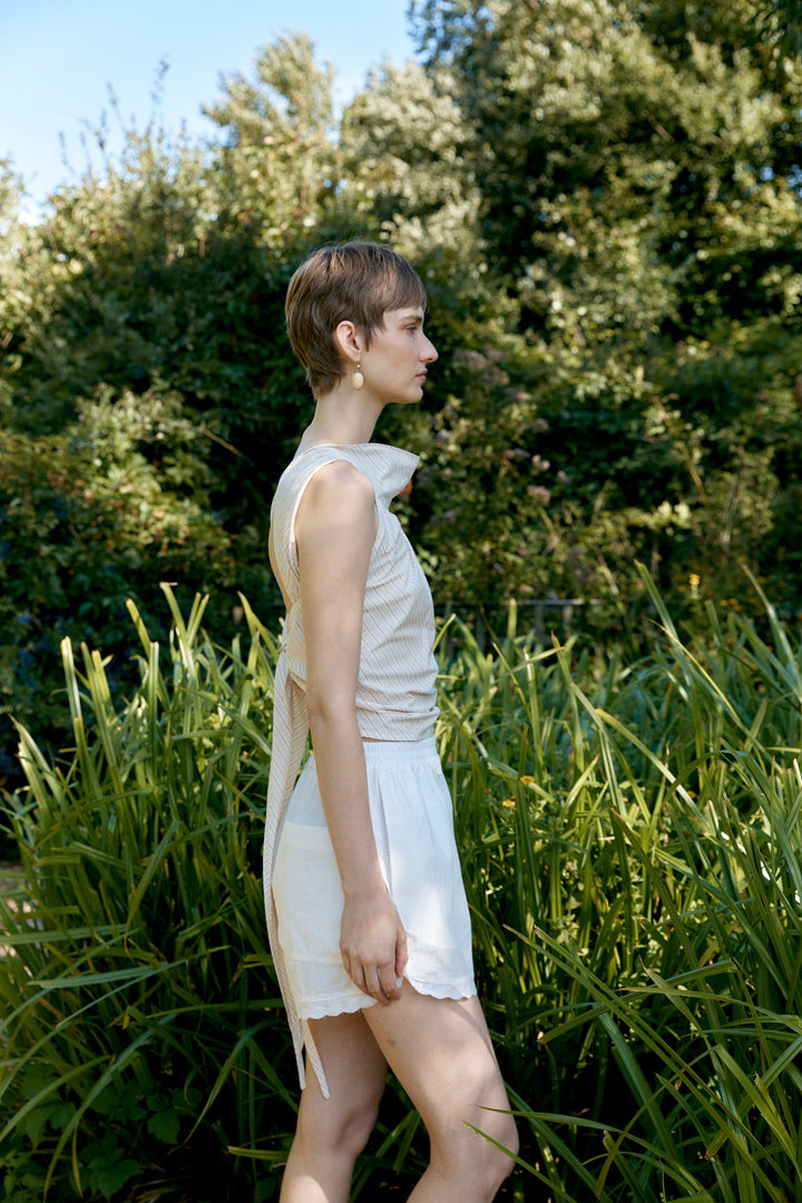 JAPANESE COTTON POPLIN MARTINA SHORT WITH TRIM