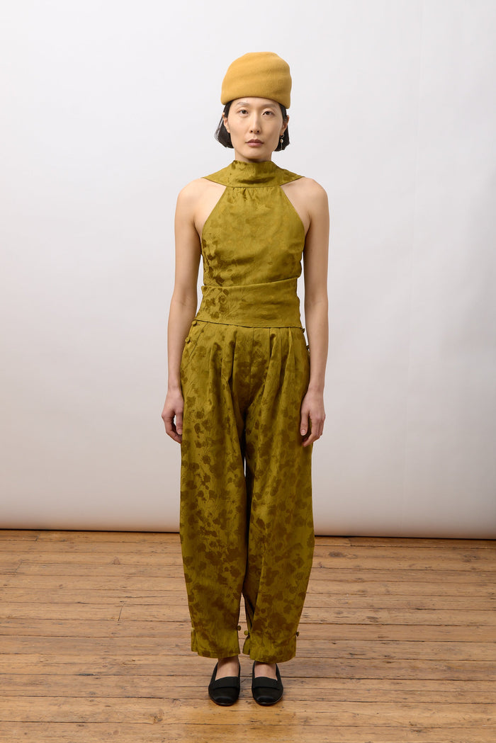 Barbara Pleated Trouser - Golden Ochre