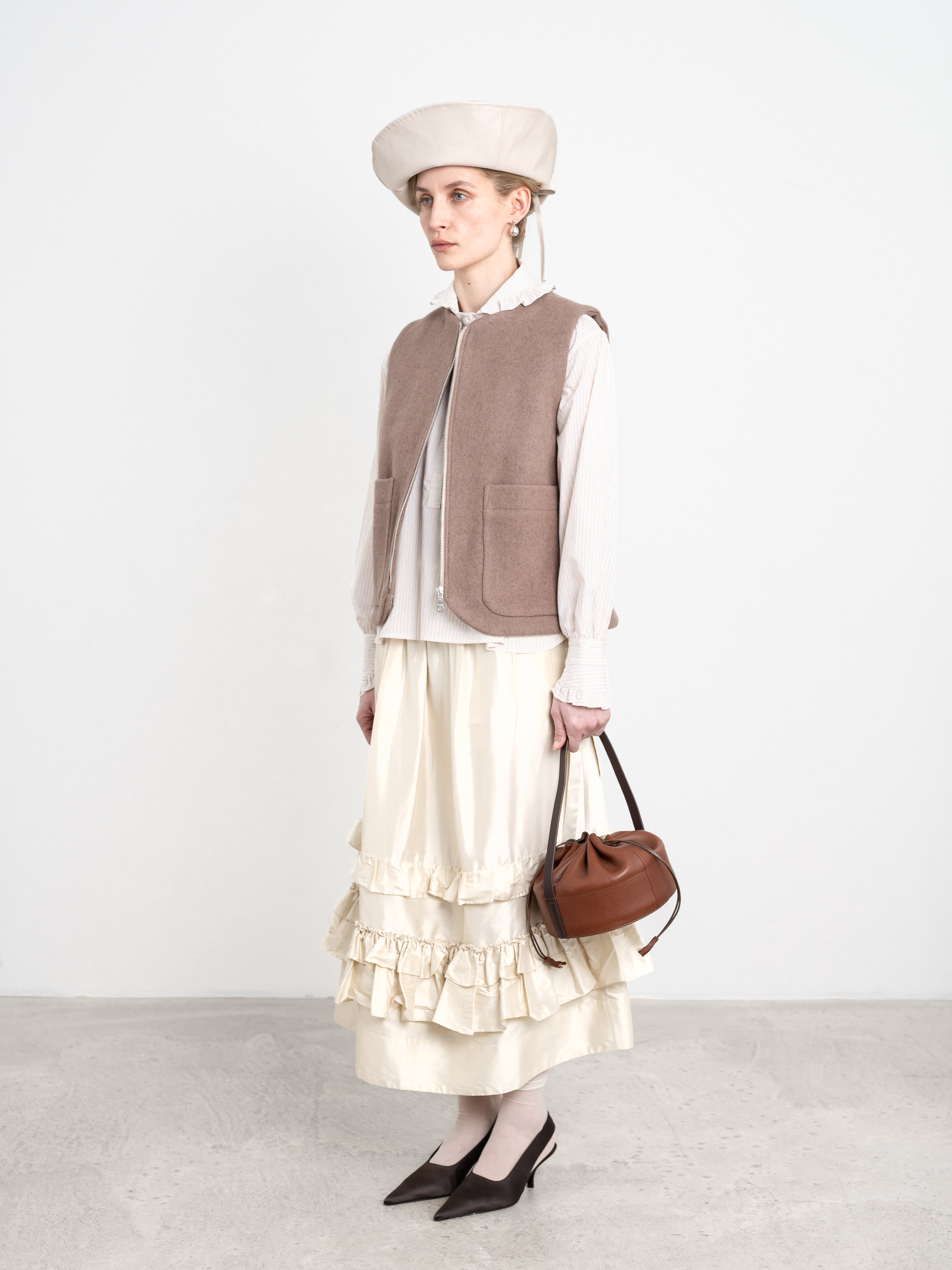 ella_selectshop summer wool cocoon gilet ella サマーウール ジレ