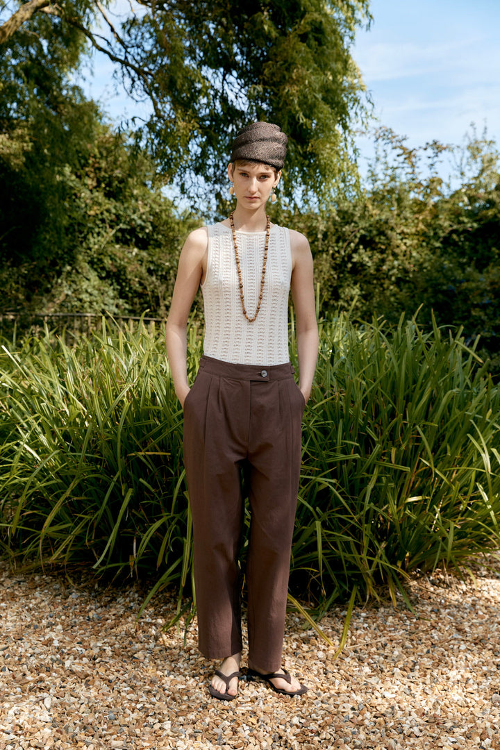 JAPANESE HIGH TWISTED POPLIN COTTON ENYA TROUSER