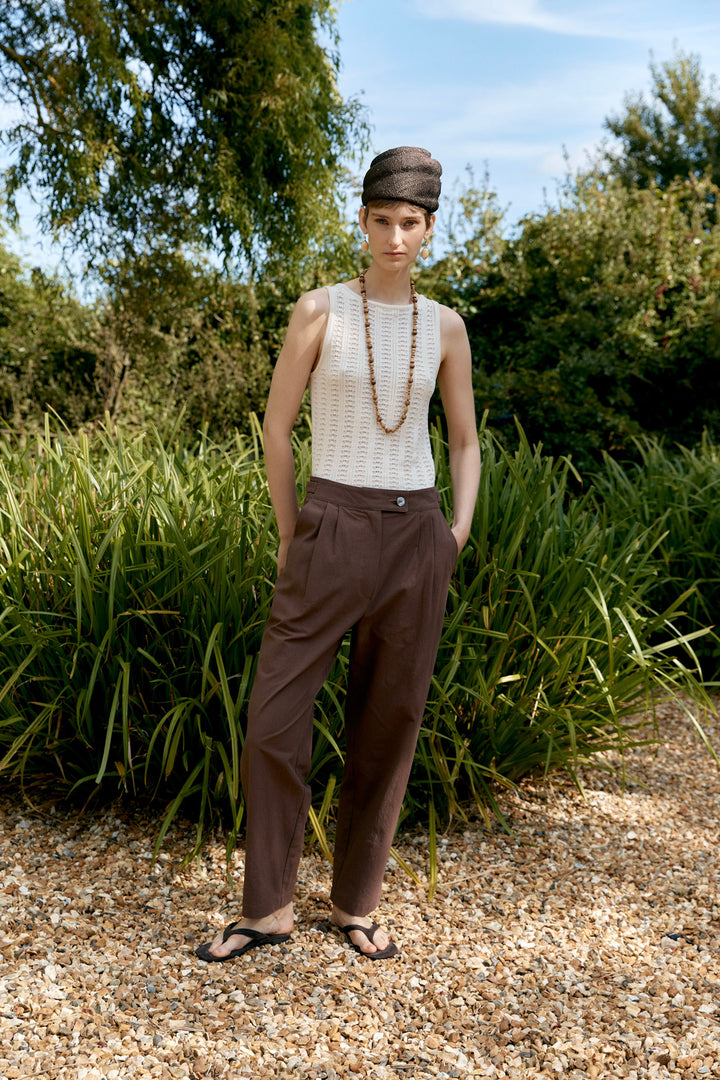 JAPANESE HIGH TWISTED POPLIN COTTON ENYA TROUSER