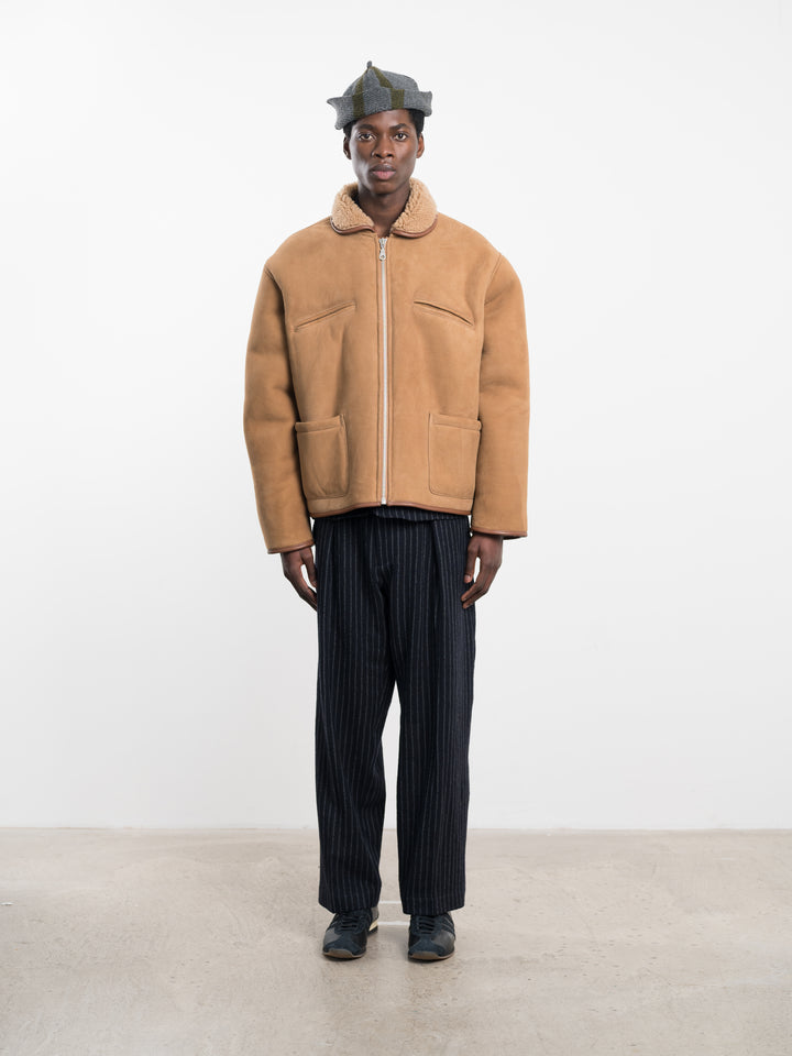 SUEDE BACK CURLY HAIR FLYING JACKET