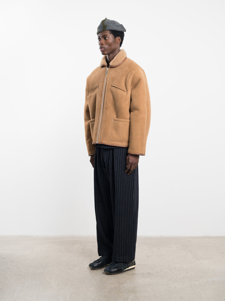 SUEDE BACK CURLY HAIR FLYING JACKET