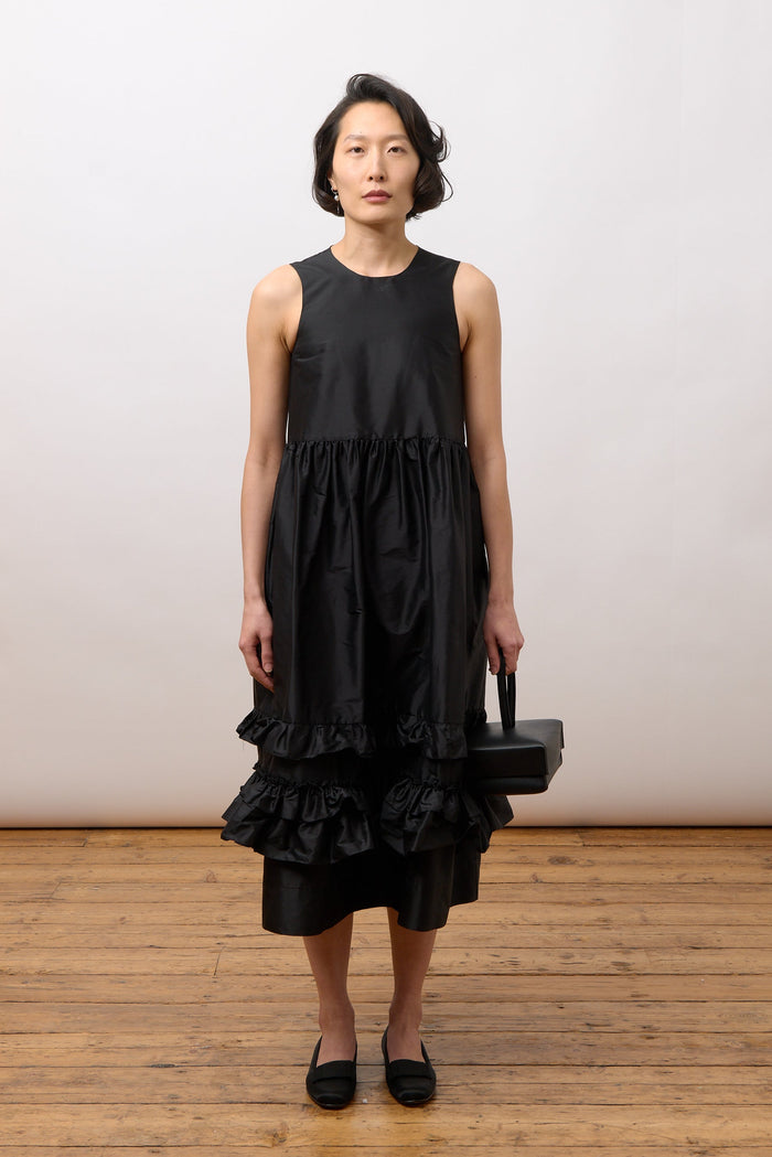 Genevieve Dress - Black Silk