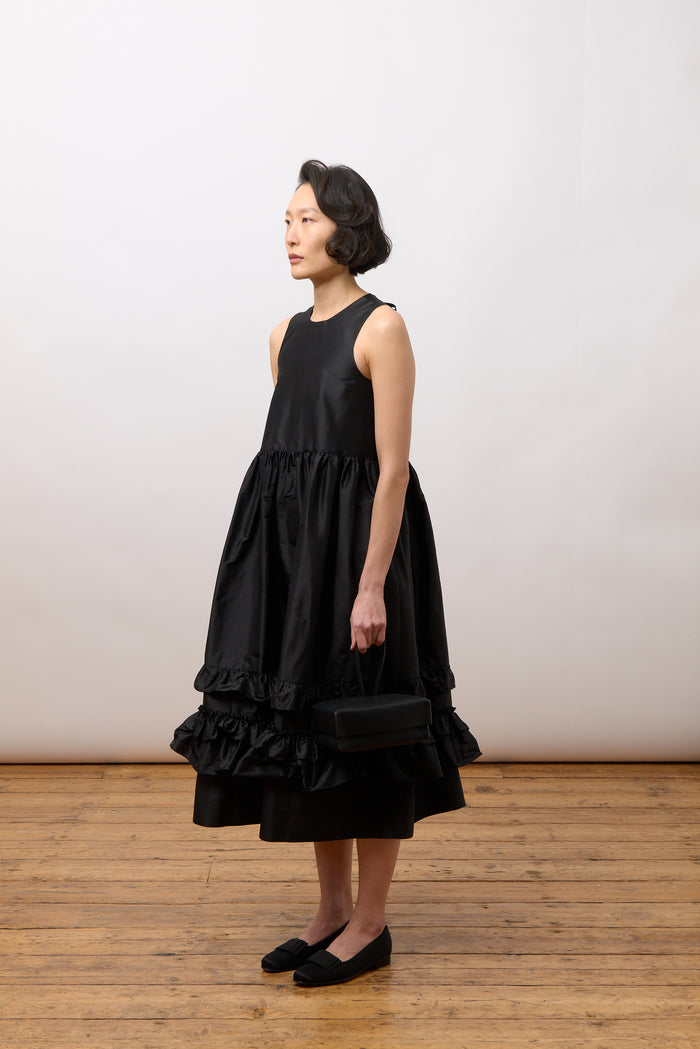 Genevieve Dress - Black Silk