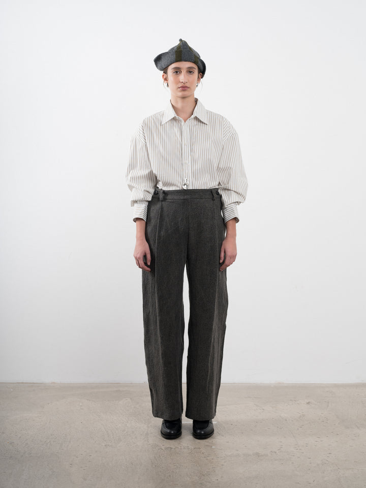 JAPANESE TEXTURED LINEN GEORGIA TROUSER