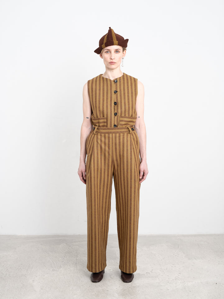 PORTUGUESE STRIPED WOOL GEORGIA TROUSER