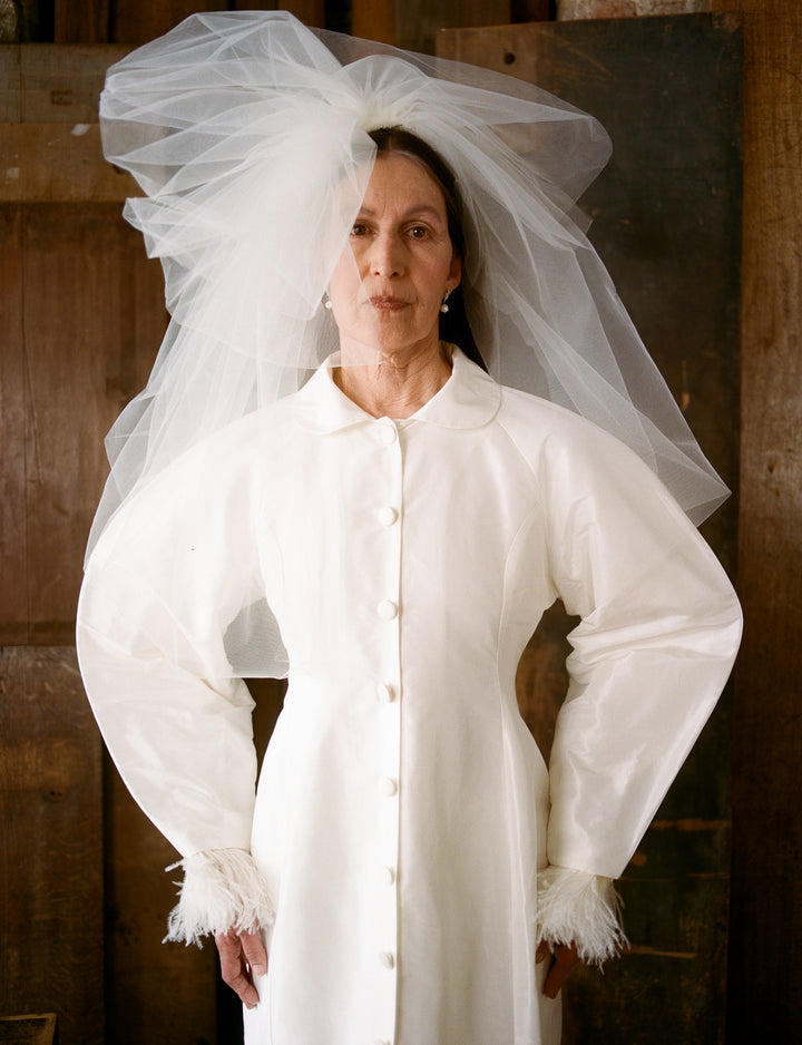 HEIDI DRESS - PORCELAIN SILK TAFFETA