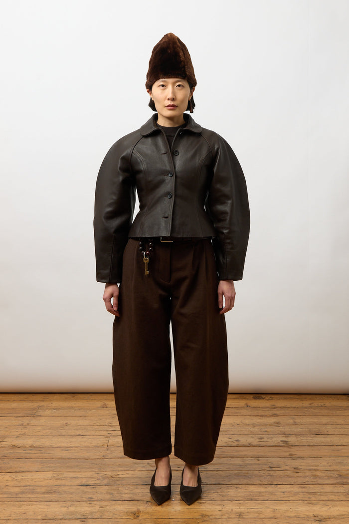 Heidi Boned Jacket - Brown Leather