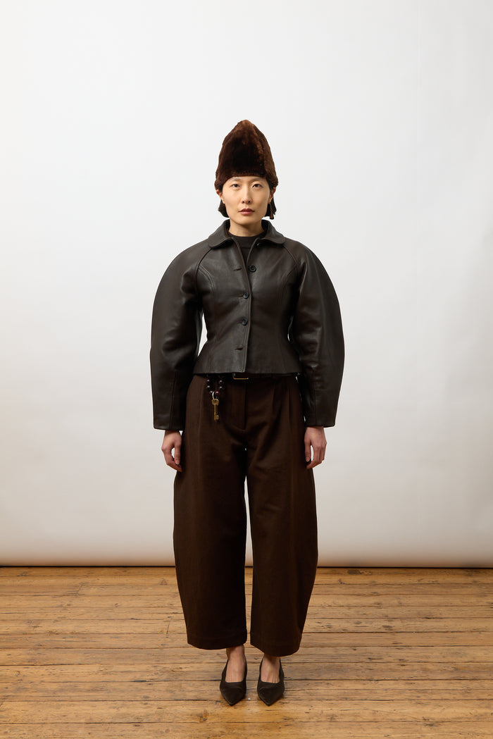 Heidi Boned Jacket - Brown Leather