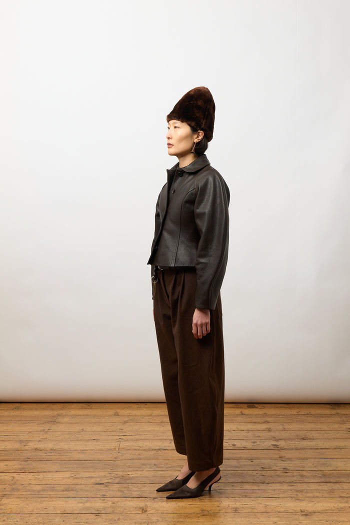 Heidi Boned Jacket - Brown Leather