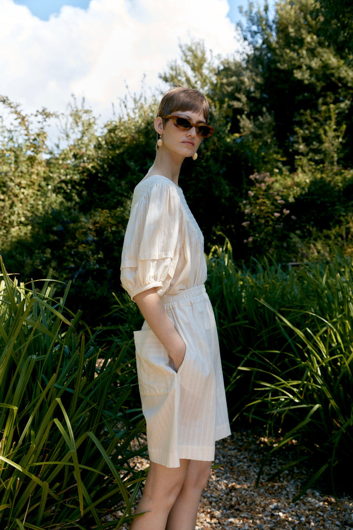 JAPANESE EMBROIDERED COTTON HILDA SHORT