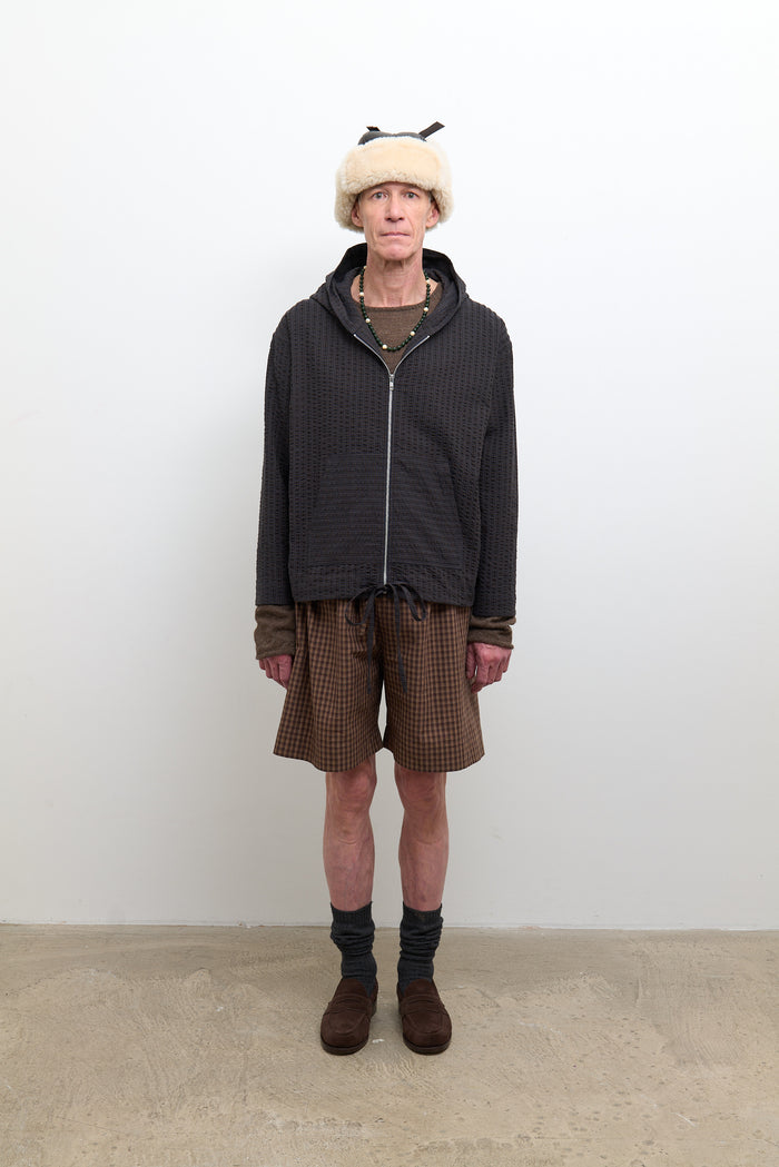 Zip Up Hoodie - Umber/Navy