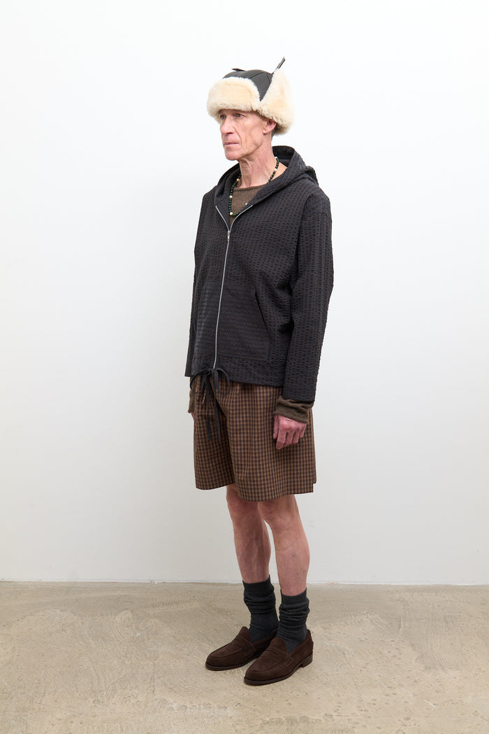 Zip Up Hoodie - Umber/Navy