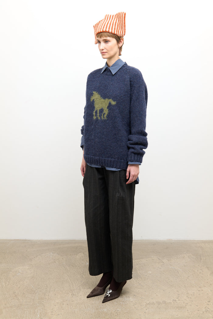 Horse Jumper - Denim/Apple Wool