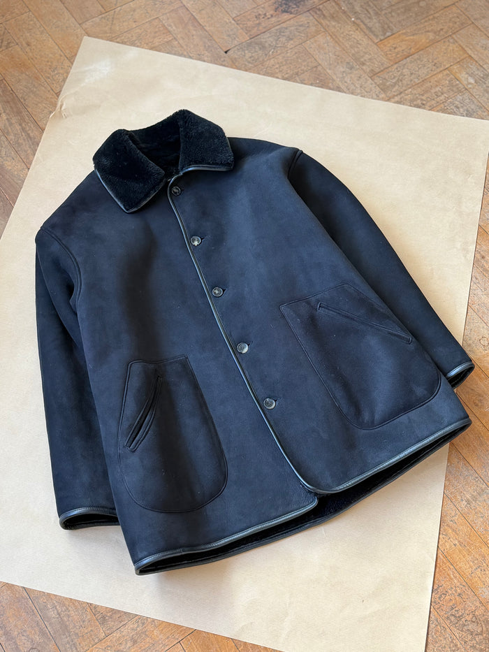 Mens Ronny Jacket - Black Suede Back Shearling