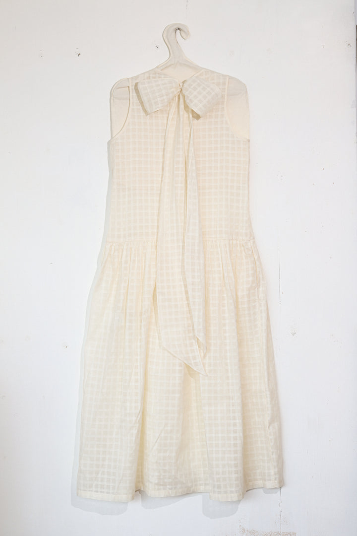 Gathered Isabella Voile Dress - Ivory