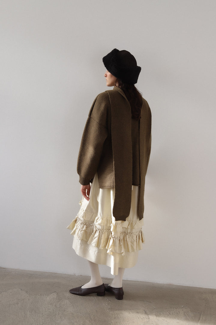 BRITISH MERINO WOOL WRAP NECK PULLOVER