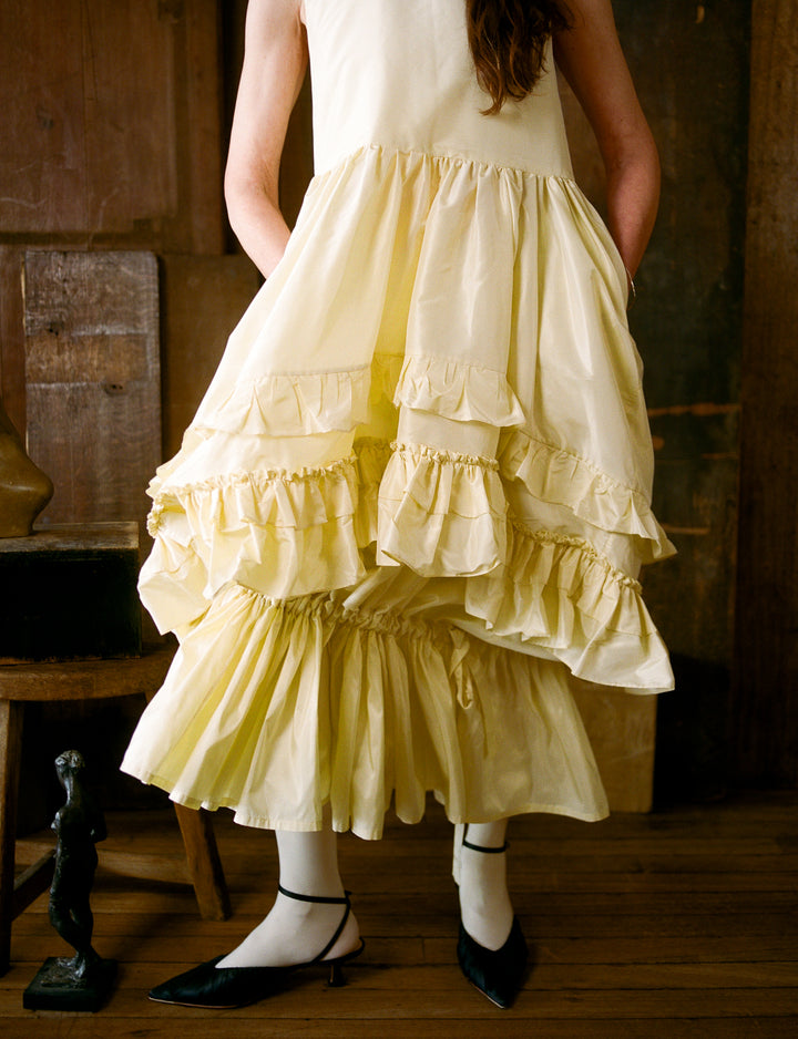 HONOR DRESS - CREAM SILK TAFFETA