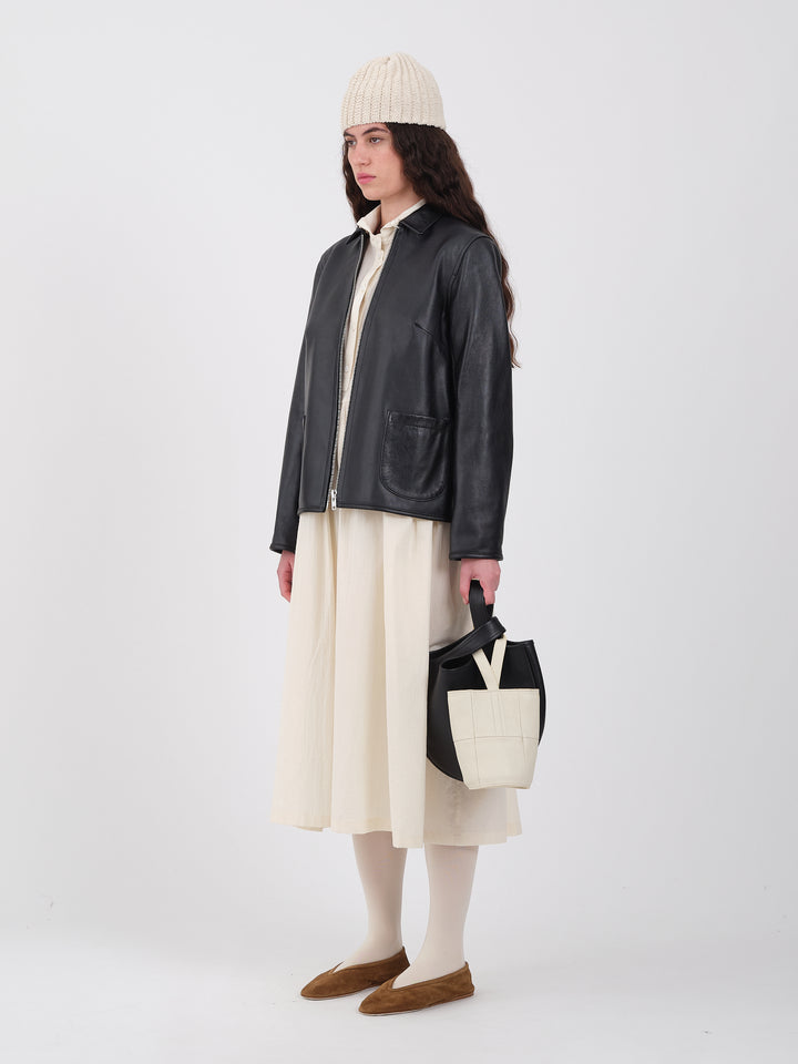 ZIP UP LEATHER LILLIE JACKET