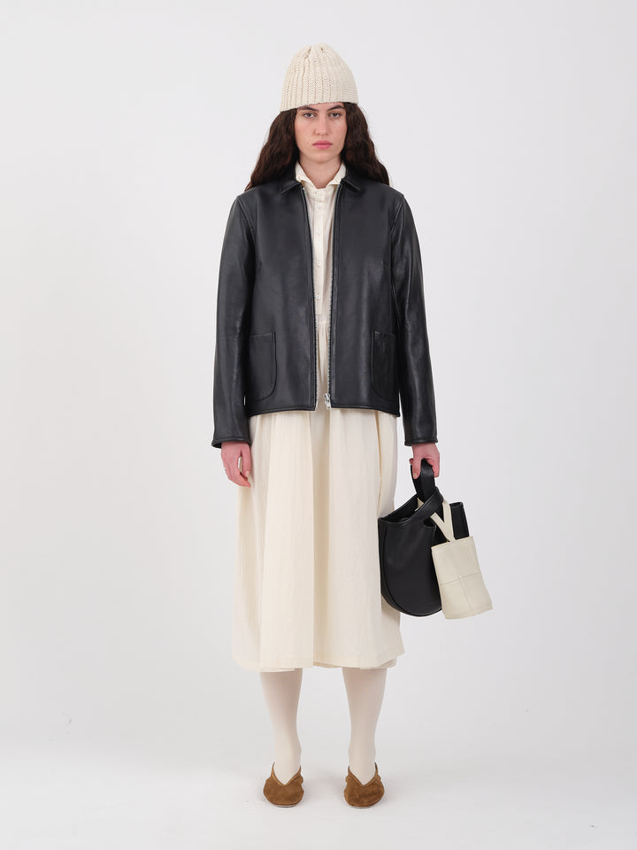 ZIP UP LEATHER LILLIE JACKET