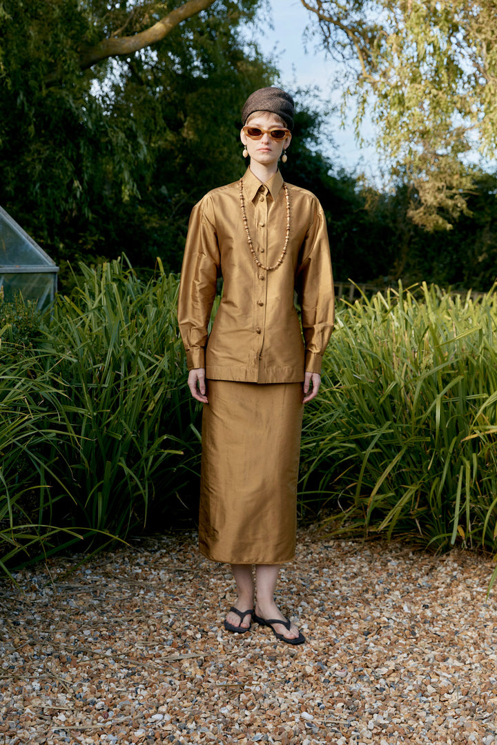 SILK DUPION TIE JUNE SHIRT