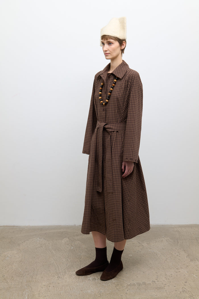 Kit Dress - Chocolate/Carrot Check