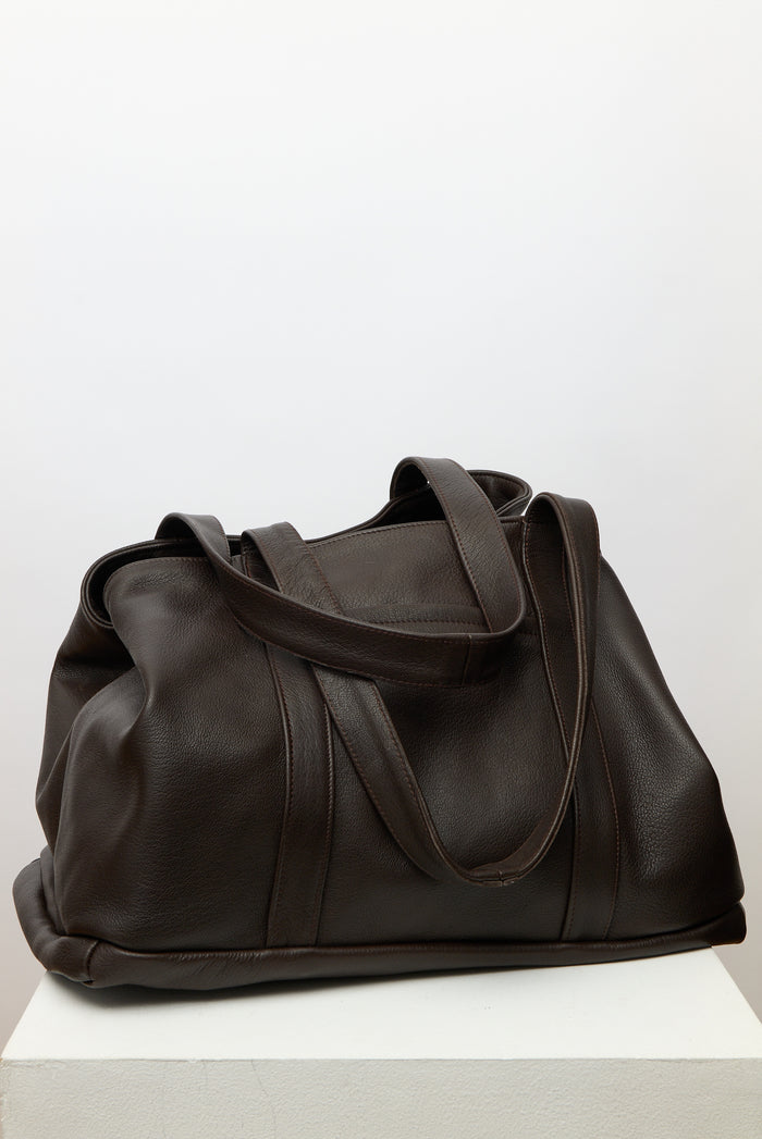 Large Tote Bag - Brown Leather
