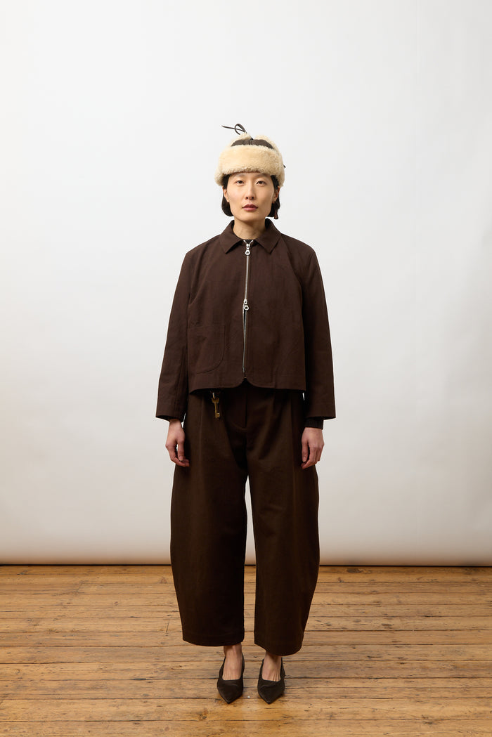 Zip-Up Lillie Jacket - Chocolate
