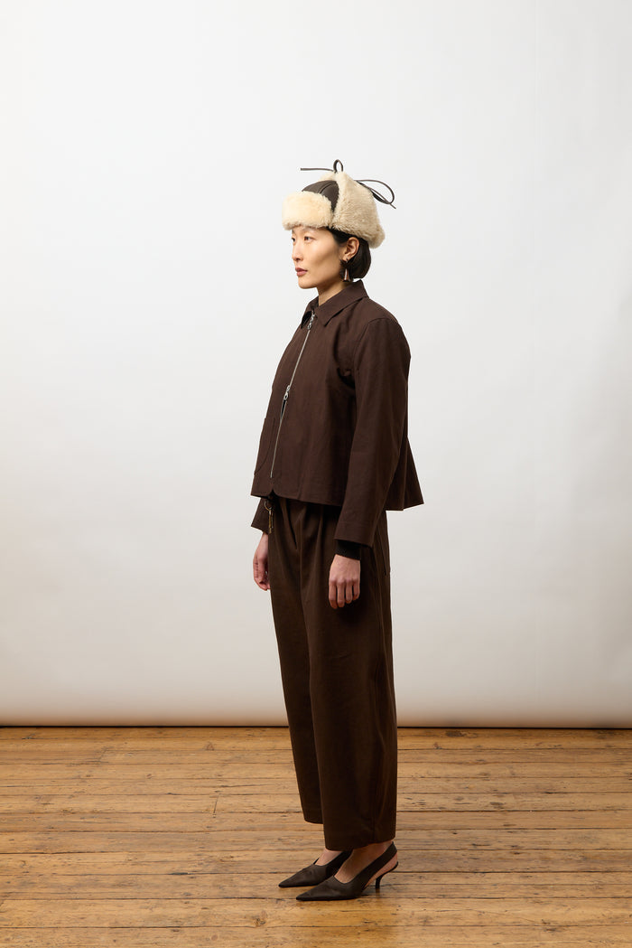 Zip-Up Lillie Jacket - Chocolate