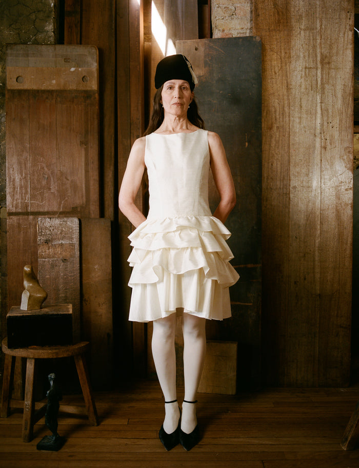 Lola Dress - Ivory Slubbed Dupion
