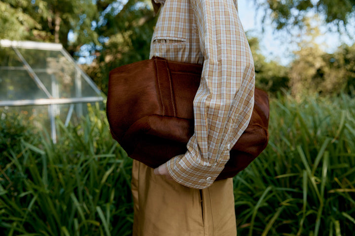 HAIR ON HIDE HORSY LEATHER MINI TOTE BAG
