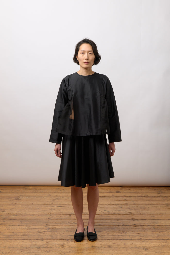 Nora Blouse - Black Silk