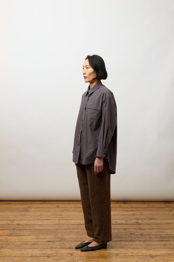 Phoebe Shirt - Grey/Lavender Stripe