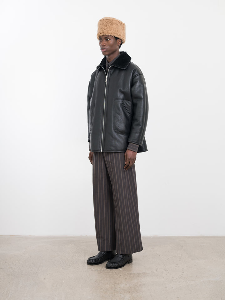 LEATHER BACK STRAIGHT HAIR RONNY JACKET