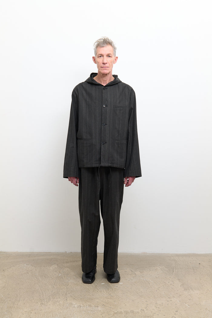 Rory Hooded Jacket - Washed Black Stripe