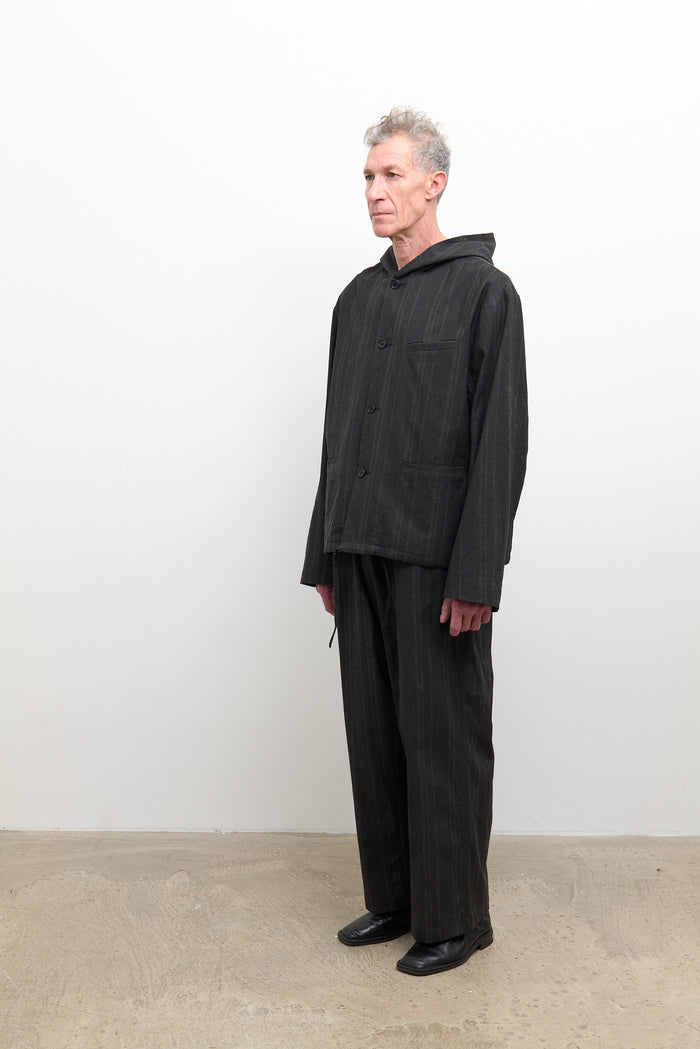 Rory Hooded Jacket - Washed Black Stripe