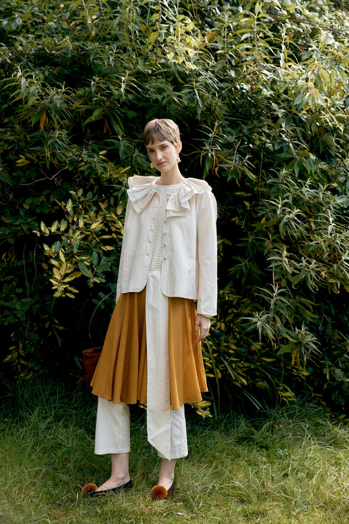 JAPANESE ORGANIC MUGWASHER STRIPE COTTON ROWAN JACKET