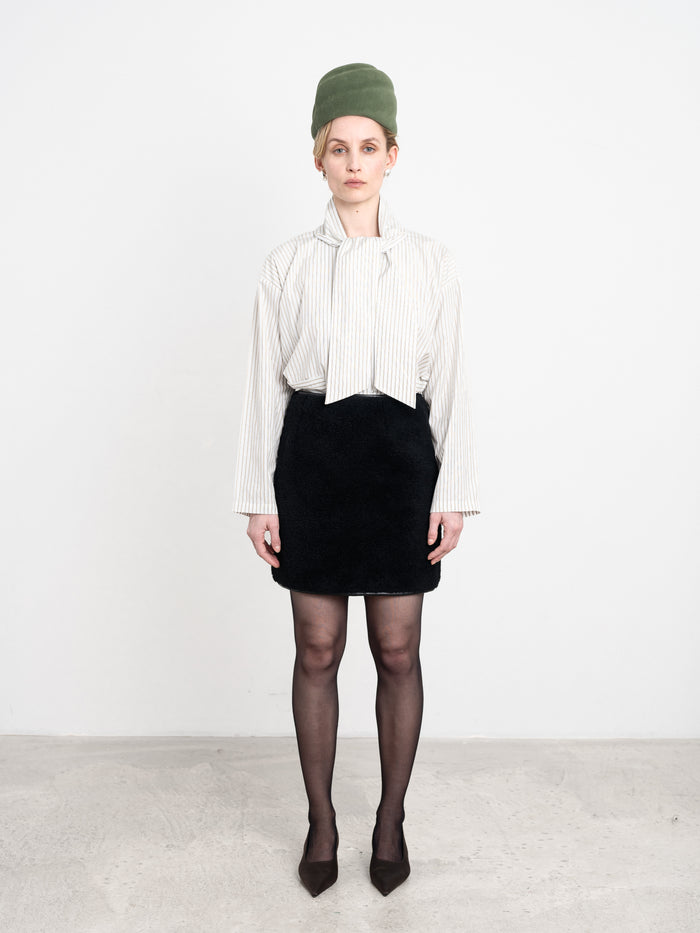 Leather Back Curly Hair Sheepskin Sadie Mini Skirt