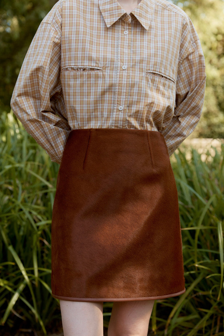 HAIR ON HIDE LEATHER SADIE MINI SKIRT