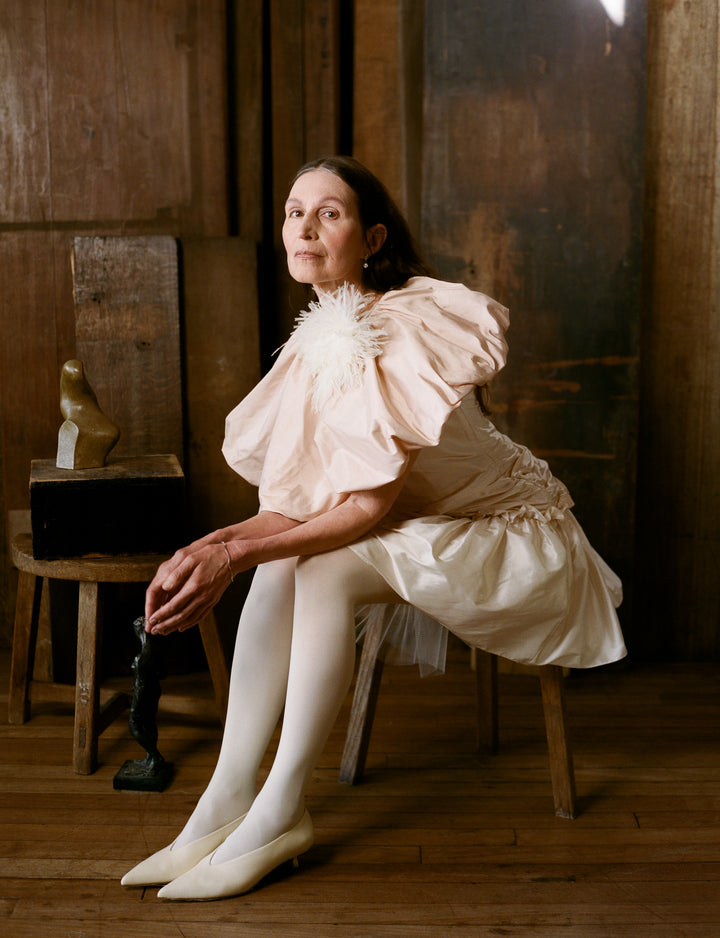 SALLY DRESS - EGGSHELL SILK DUPION