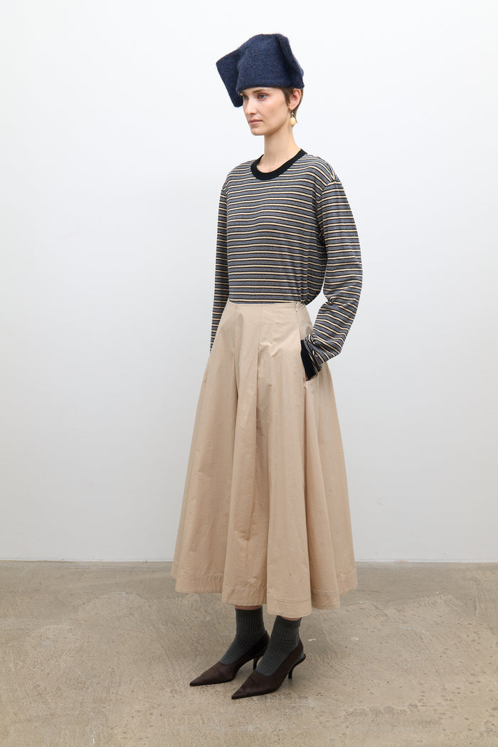 Long Stevie Skirt - Sand/Oat Check