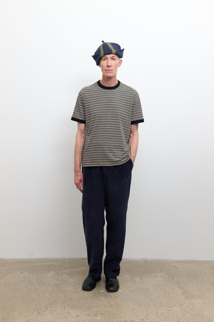 Unisex Japanese Jersey Short Sleeve T Shirt - Blue Stripe