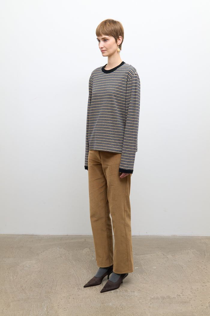 Unisex Long Sleeve T Shirt - Blue Stripe