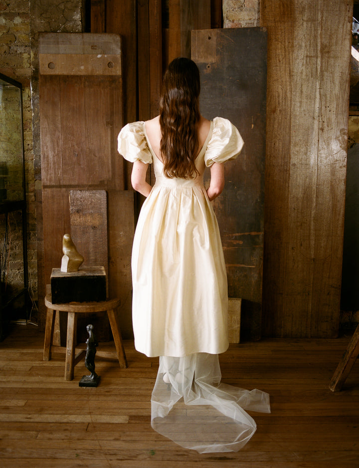 THEADORA DRESS - IVORY DUPION