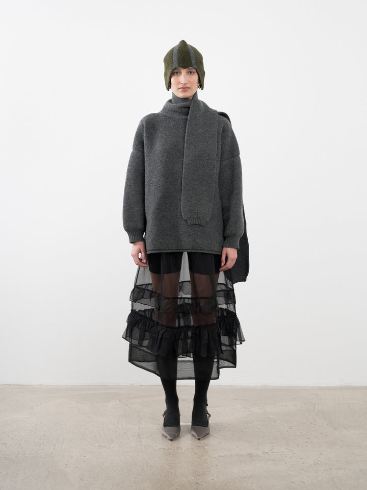 BRITISH MERINO WOOL WRAP NECK PULLOVER
