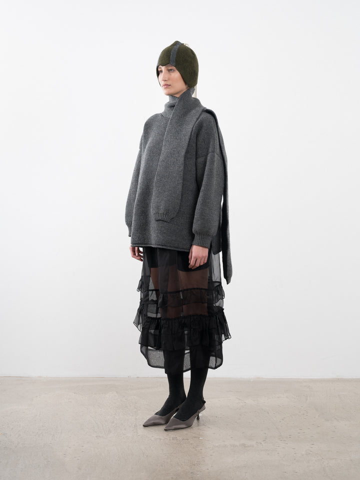 BRITISH MERINO WOOL WRAP NECK PULLOVER