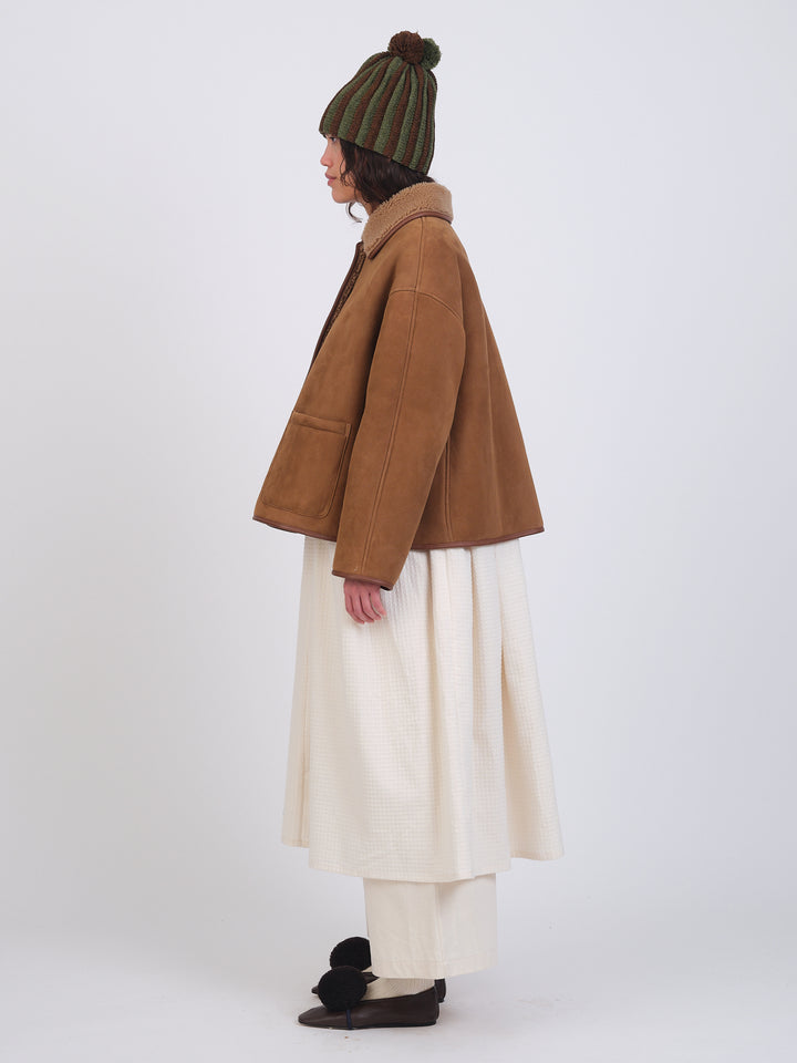 SUEDE BACK CURLY HAIR AVIS JACKET