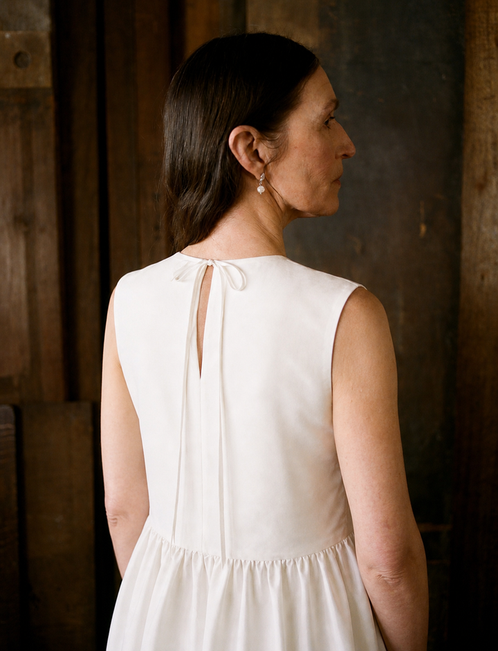 HONOR DRESS - PORCELAIN SILK TAFFETA